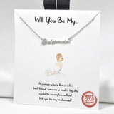 98526, GOLD DIPPED, "WILL YOU BE MY.." BRIDESMAID NECKLACE