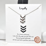 98528, GOLD DIPPED, "LOYALTY" TRIPLE CHEVRON NECKLACE