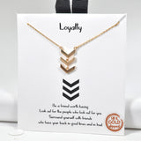 98528, GOLD DIPPED, "LOYALTY" TRIPLE CHEVRON NECKLACE