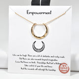 98531, GOLD DIPPED, "EMPOWERMENT" HAMMERED CRESCENT MOON NECKLACE