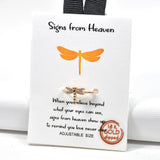 98537, GOLD DIPPED, "SIGNS FROM HEAVEN" DRAGONFLY CUBIC ZIRCONIA ADJUSTABLE RING