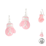 98538, PINK RIBBON BOXING GLOVES EARRING