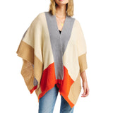 99957, COLOR BLOCK RUANA