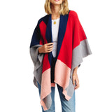 99957, COLOR BLOCK RUANA