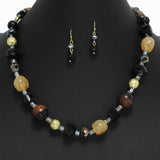 98566, HANDMADE SEMI PRECIOUS STONE BEADED NECKLACE