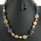 98566, HANDMADE SEMI PRECIOUS STONE BEADED NECKLACE