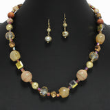 98566, HANDMADE SEMI PRECIOUS STONE BEADED NECKLACE