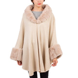 98569, FUR TRIM SHAWL CAPE