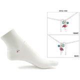 98585, ENAMEL FLAMINGO CHARM ANKLET
