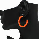 98588, ENAMEL ROUND HOOP EARRING