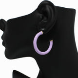 98588, ENAMEL ROUND HOOP EARRING