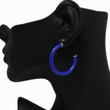 98588, ENAMEL ROUND HOOP EARRING