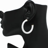 98588, ENAMEL ROUND HOOP EARRING