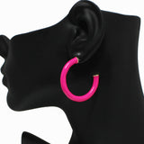 98588, ENAMEL ROUND HOOP EARRING