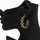 98589, CLOVER CUTOUT HOOP EARRING