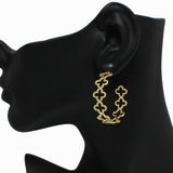 98589, CLOVER CUTOUT HOOP EARRING
