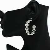 98592, CLOVER CUTOUT HOOP EARRING
