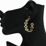 98592, CLOVER CUTOUT HOOP EARRING