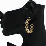 98592, CLOVER CUTOUT HOOP EARRING