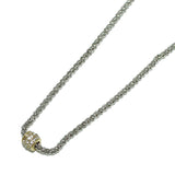 98616, PAVE ROUND BARREL ACCENT SLIDE NECKLACE