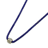 98616, PAVE ROUND BARREL ACCENT SLIDE NECKLACE