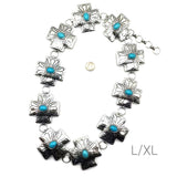 98623, WESTERN CROSS TURQUOISE STONE BELT