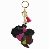98629, TURBAN HEADBAND LADY BLING CRYSTAL EMBELLISHED KEYCHAIN