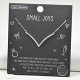 98644, GOLD DIPPED, "SMALL JOYS" CUBIC ZIRCONIA ACCENT V-SHAPED NECKLACE