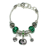 98650, EMERALD-MAY BIRTHSTONE CHARM BRACELET