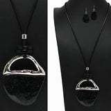 98651, GLITTER CELLULOID ACETATE ACCENT LONG NECKLACE