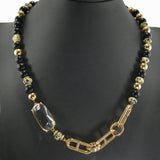 98653, GEOMETRIC ACRYLIC ACCENT RESIN BEADED NECKLACE