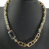 98653, GEOMETRIC ACRYLIC ACCENT RESIN BEADED NECKLACE