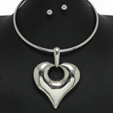 98667, HEART METAL CHOKER NECKLACE