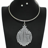 98671, GEOMETRIC PEARL STUDDED CHOKER NECKLACE