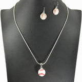 98684, BASEBALL ENAMEL CHARM NECKLACE