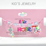 98702, UNICORN ENAMEL CHARM BEADED STRETCH BRACELET