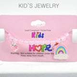 98703, RAINBOW ENAMEL CHARM BEADED STRETCH BRACELET