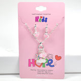 98709, RAINBOW ENAMEL MULTI CHARM NECKLACE