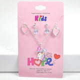 98711, UNICORN & HEART ENAMEL CHARM NECKLACE