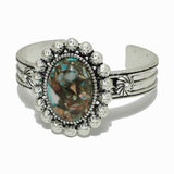 98725, WESTERN OVAL TURQUOISE STONE CUFF BRACELET