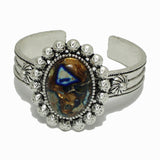 98725, WESTERN OVAL TURQUOISE STONE CUFF BRACELET