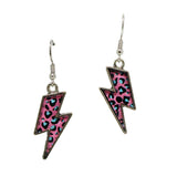 98729, WESTERN LIGHTNING BOLT ACRYLIC GLASS EARRING