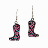 98729, WESTERN COWBOY BOOTS ACRYLIC GLASS EARRING