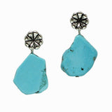 98733, WESTERN TURQUOISE STONE DANGLE EARRING