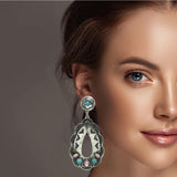 98736, WESTERN TEXTURED TEARDROP DANGLE EARRING
