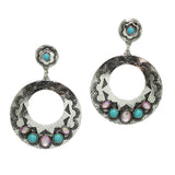 98737, WESTERN TEXTURED ROUND DANGLE EARRING
