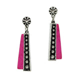98739, WESTERN CONCHO ACCENT WITH TURQUOISE STONE DANGLE EARRING