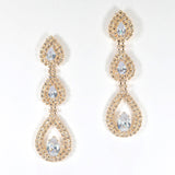 98742, TEARDROP CUBIC ZIRCONIA ACCENT EVENING EARRING