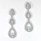 98742, TEARDROP CUBIC ZIRCONIA ACCENT EVENING EARRING