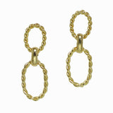 98750, BRASS TWISTED TEXTURE GEOMETRIC EARRING